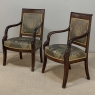 Pair 19th Century French Empire Period Mahogany Armchairs ~ Fauteuils