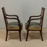 Pair 19th Century French Empire Period Mahogany Armchairs ~ Fauteuils