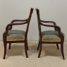 Pair 19th Century French Empire Period Mahogany Armchairs ~ Fauteuils