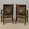 Pair 19th Century French Empire Period Mahogany Armchairs ~ Fauteuils