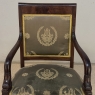Pair 19th Century French Empire Period Mahogany Armchairs ~ Fauteuils