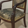 Pair 19th Century French Empire Period Mahogany Armchairs ~ Fauteuils