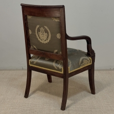 Pair 19th Century French Empire Period Mahogany Armchairs ~ Fauteuils