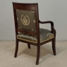 Pair 19th Century French Empire Period Mahogany Armchairs ~ Fauteuils
