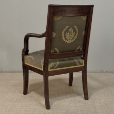 Pair 19th Century French Empire Period Mahogany Armchairs ~ Fauteuils