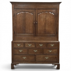 18th Century Georgian Period English Oak Linen Press ~ Cupboard