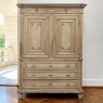 18th Century Dutch Louis XVI Period Stripped Oak Linen Press
