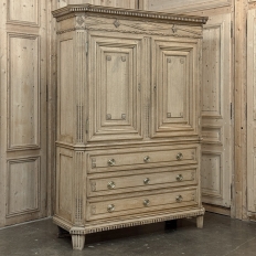 18th Century Dutch Louis XVI Period Stripped Oak Linen Press