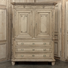 18th Century Dutch Louis XVI Period Stripped Oak Linen Press