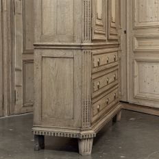 18th Century Dutch Louis XVI Period Stripped Oak Linen Press