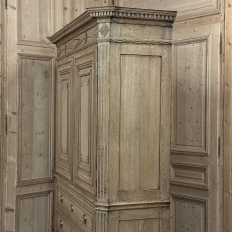 18th Century Dutch Louis XVI Period Stripped Oak Linen Press