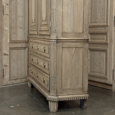18th Century Dutch Louis XVI Period Stripped Oak Linen Press