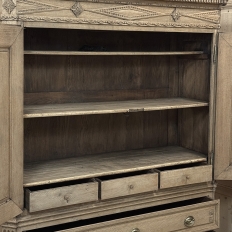 18th Century Dutch Louis XVI Period Stripped Oak Linen Press