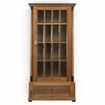 Antique Dutch Solid Cherry Wood Neoclassical Display Bookcase ~ Vitrine with Ebonized Trim
