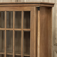 Antique Dutch Solid Cherry Wood Neoclassical Display Bookcase ~ Vitrine with Ebonized Trim