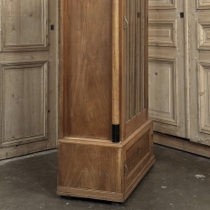 Antique Dutch Solid Cherry Wood Neoclassical Display Bookcase ~ Vitrine with Ebonized Trim