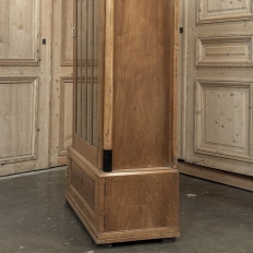 Antique Dutch Solid Cherry Wood Neoclassical Display Bookcase ~ Vitrine with Ebonized Trim