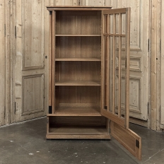 Antique Dutch Solid Cherry Wood Neoclassical Display Bookcase ~ Vitrine with Ebonized Trim