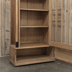 Antique Dutch Solid Cherry Wood Neoclassical Display Bookcase ~ Vitrine with Ebonized Trim