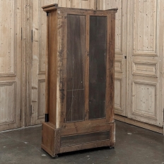 Antique Dutch Solid Cherry Wood Neoclassical Display Bookcase ~ Vitrine with Ebonized Trim