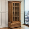 Antique Dutch Solid Cherry Wood Neoclassical Display Bookcase ~ Vitrine with Ebonized Trim