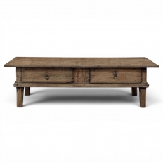 18th Century Rustic Country French Solid Oak Coffee Table