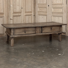 18th Century Rustic Country French Solid Oak Coffee Table