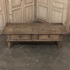 18th Century Rustic Country French Solid Oak Coffee Table