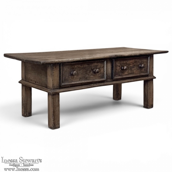 18th Century Rustic Country French Solid Oak Coffee Table