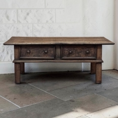 18th Century Rustic Country French Solid Oak Coffee Table