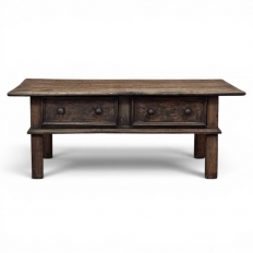 18th Century Rustic Country French Solid Oak Coffee Table