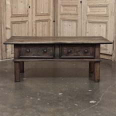 18th Century Rustic Country French Solid Oak Coffee Table