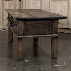 18th Century Rustic Country French Solid Oak Coffee Table