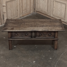18th Century Rustic Country French Solid Oak Coffee Table