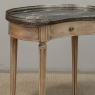 Pair of Louis XVI Neoclassical Stripped Mahogany Side Tables with Bronze Trim