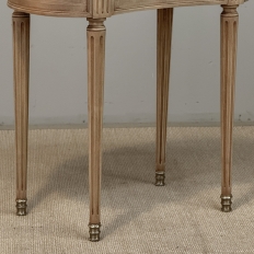 Pair of Louis XVI Neoclassical Stripped Mahogany Side Tables with Bronze Trim