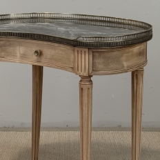 Pair of Louis XVI Neoclassical Stripped Mahogany Side Tables with Bronze Trim