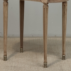 Pair of Louis XVI Neoclassical Stripped Mahogany Side Tables with Bronze Trim