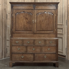 18th Century Georgian Period English Oak Linen Press ~ Cupboard