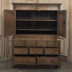 18th Century Georgian Period English Oak Linen Press ~ Cupboard