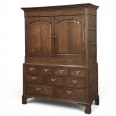 18th Century Georgian Period English Oak Linen Press ~ Cupboard