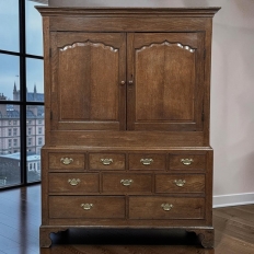 18th Century Georgian Period English Oak Linen Press ~ Cupboard