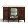 19th Century French Louis XIV Marble Top Walnut Display Buffet