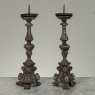 Pair of 18th Century Italian Baroque Silver Gilded Candlesticks