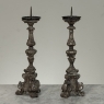 Pair of 18th Century Italian Baroque Silver Gilded Candlesticks