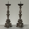 Pair of 18th Century Italian Baroque Silver Gilded Candlesticks