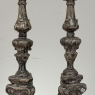 Pair of 18th Century Italian Baroque Silver Gilded Candlesticks
