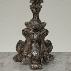 Pair of 18th Century Italian Baroque Silver Gilded Candlesticks
