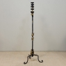 Spanish Revival Hand Forged Iron and Brass Torchère ~ Floor Candelabra