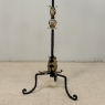 Spanish Revival Hand Forged Iron and Brass Torchère ~ Floor Candelabra